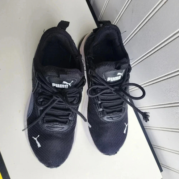 PUMA Big Boys Sz 6 Running Shoes White/Black Comfort Memory Foam 398152-06 - Picture 3 of 9